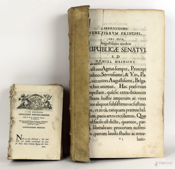 Lotto di due libri del XVIII secolo, (difetti e mancanze)