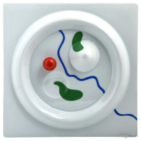 Herbert Bayer x Rosenthal, Piatto dell'Anno Jahresteller 1982, es. 130/1500, cm 35x35x5