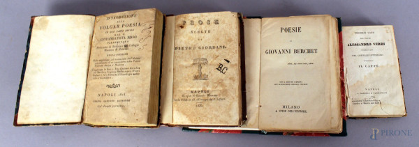 Lotto composto da quattro libri del XIX sec.