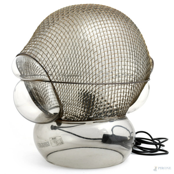 Lampada Patroclo, Gae Aulenti per Artemide, in vetro e metallo, cm 45x50x30, (sbeccature, da revi...