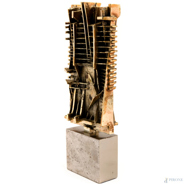Arnaldo Pomodoro (Morciano di Romagna 1926), Senza Titolo, multiplo in acciaio 109/300, altezza c...