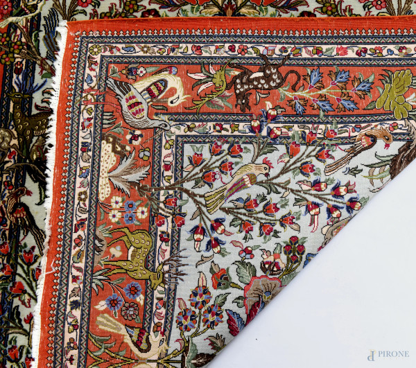 Tappeto persiano, cm 140,5x220, (difetti)