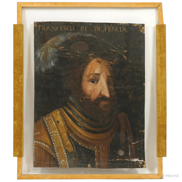 Scuola toscana del XVI-XVII secolo, Serie di otto ritratti di Uomini Illustri, olio su tela, cm 6...