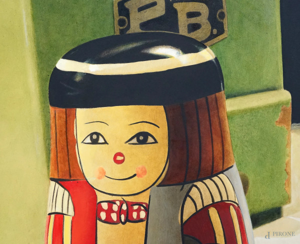 Matrioska 2008, olio su tela, firmato a tergo Paola de Luigi, cm 70x70, entro cornice