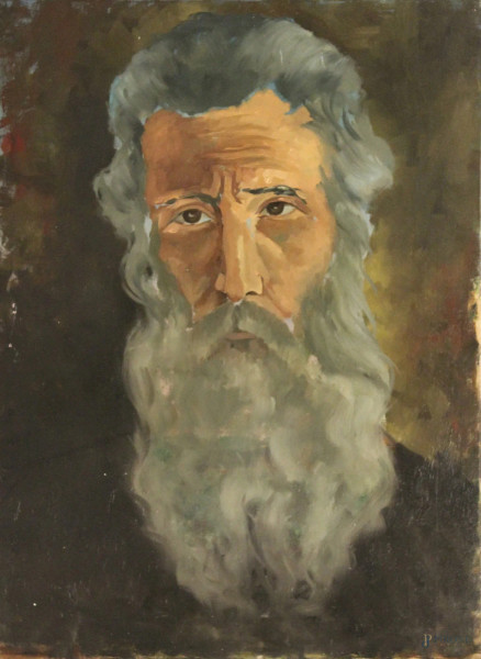 Cesare Laruffa, Uomo con barba, olio su tela, cm 56 x 40.