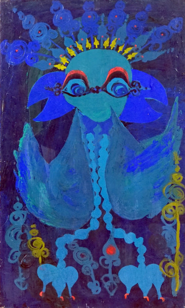 Omaggio a Paul Klee, Astratto, olio su tela, cm 100,5x60,5, (difetti).