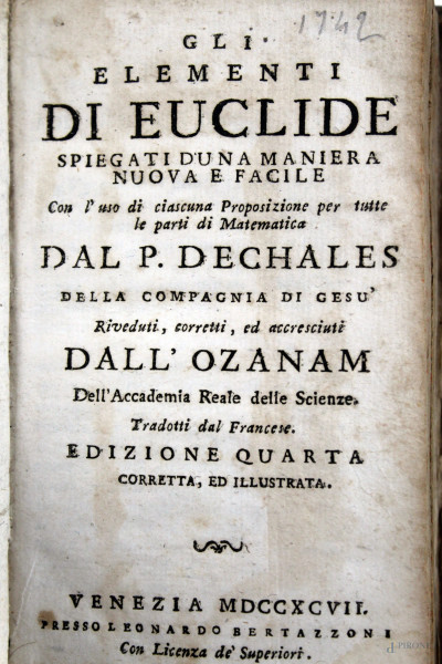 Gli elementi di Euclide, riveduto dall'Ozanam, Venezia, 1797