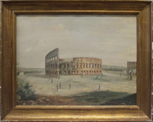 Colosseo, olio su tela, 50x70 cm, entro cornice