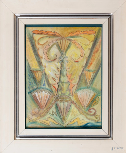 Alberto Bragaglia (1896-1985), Senza Titolo, tecnica mista su carta, cm 37x27,5, firmato in basso, entro cornice