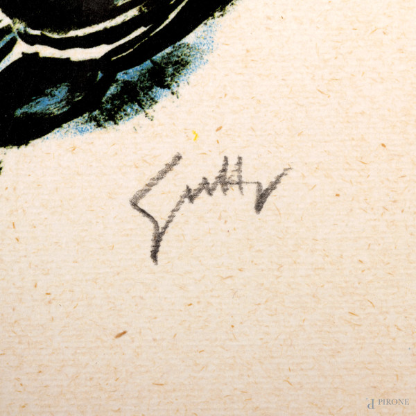 Lotto di 10 prove d'autore di Guttuso, cm 27x22, entro cornici