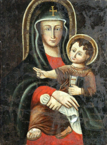 Madonna con Bambino, olio su tela cm. 64,5x48,5, XVIII secolo.