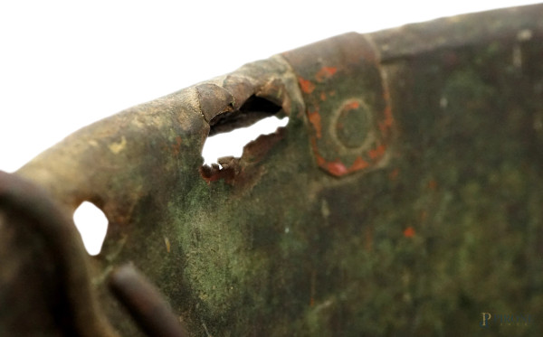 Antica stadera in rame e bronzo, cm 16x28, (difetti)