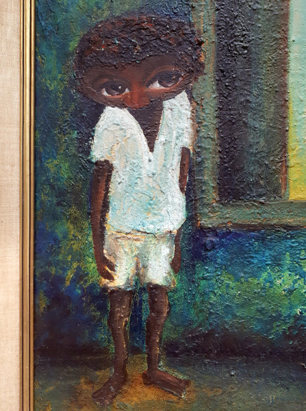 Eurico Luiz (1936-2004), Figura, 1966, olio su tela, cm 60x40, firmato in basso a destra, titolo ...