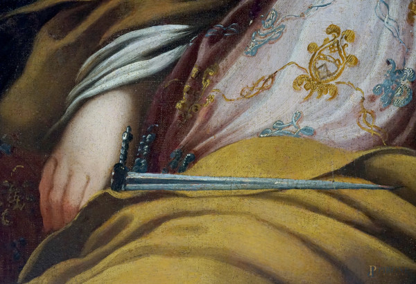 Scuola italiana del XVII secolo, Lucrezia, olio su tela, cm 135x96,5