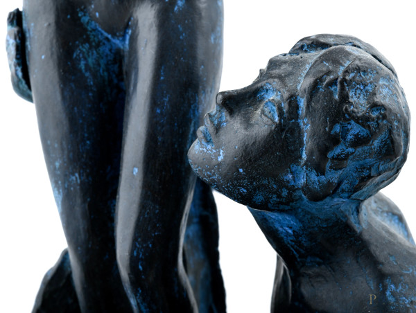 Aligi Sassu (1912-2000), Europa, scultura in bronzo su base in legno, 58x39x40 cm, es. 235/495