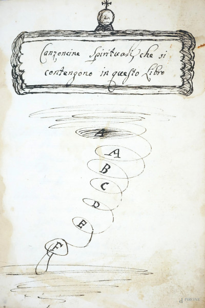 Canzoncine spirituali, libro manoscritto del XVIII secolo