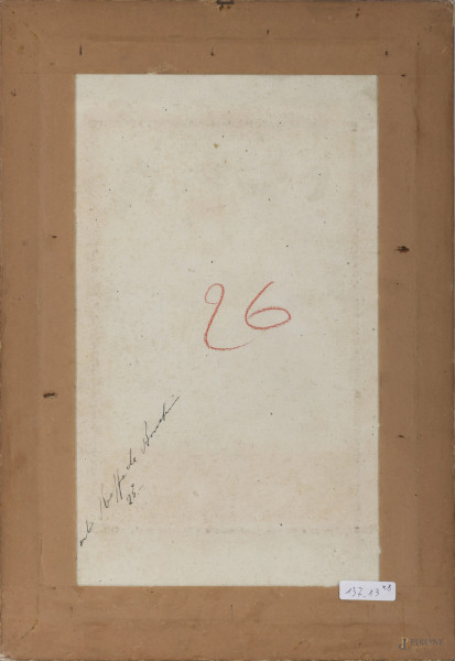 Lotto di 8 stampe con ritratti di artisti, XIX secolo, carta applicata su carta, cm totali 39x24,...