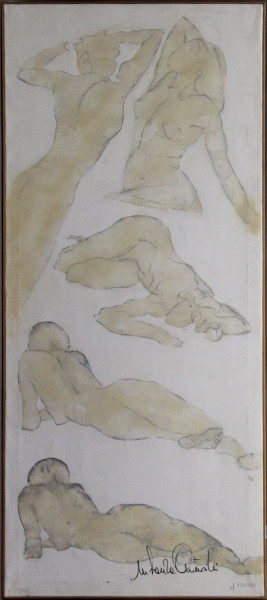 Maria Laura Anetrini, Nudi, tecnica mista su tela cm 175 x 75.