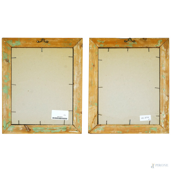 Lotto di due disegni raffiguranti nudi femminili, china e acquarello su carta, 1823. Firmati entr...