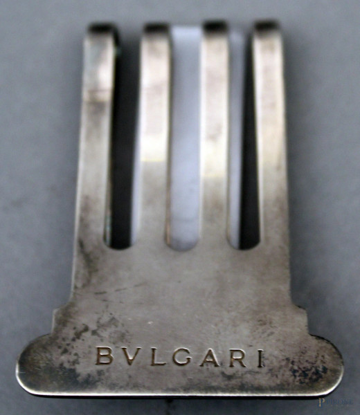 Fermasoldi in argento, marcato Bulgari.