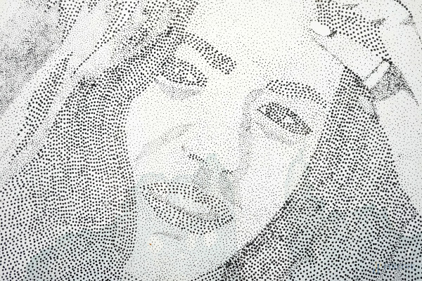 Ritratto di ragazza, stampa acquerellata, cm 45x60, XX secolo.