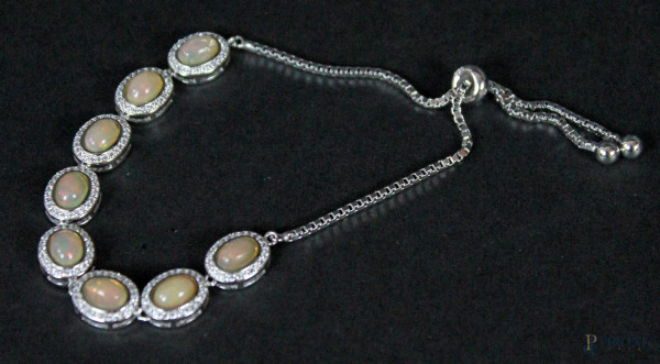 Bracciale in argento e opale naturale