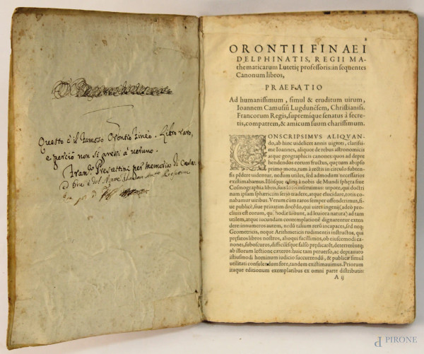 Lotto di due libri di Oronzo Fineo 1553