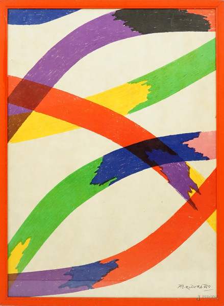 Piero Dorazio - Senza titolo, stampa a colori, cm 87x62,5, entro cornice.