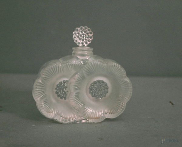 Boccetta portaprofumo in cristallo Lalique, h. 9 cm.