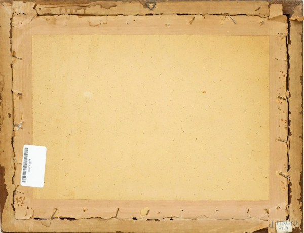 La Certosa di Pavia, stampa acquerellata, cm 27x37 circa, firmata, entro cornice.