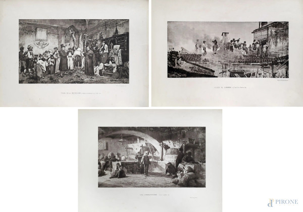 Premiato Stabilimento di Arti Fotomeccaniche Michele Danesi (1809-1887), Tre antiche e rare fototipie su carta 