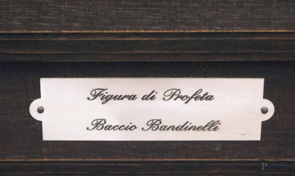 Da Baccio Bandinelli, Figura di profeta, lastra in argento sbalzato e cesellato, cm. 93x35,5, XX ...