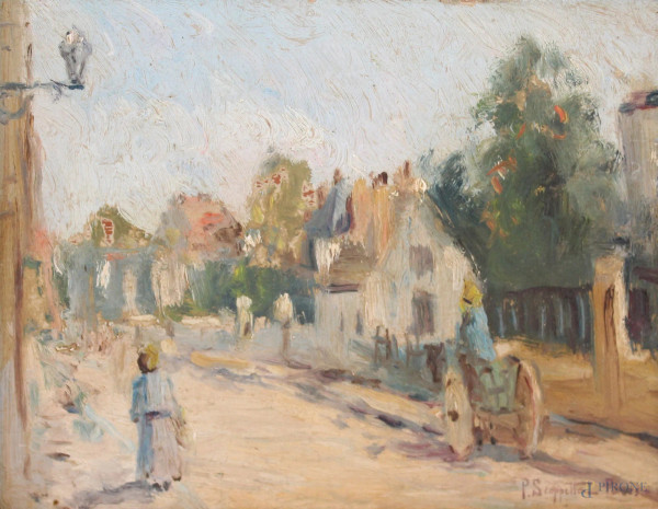 Scorcio di paese con figure