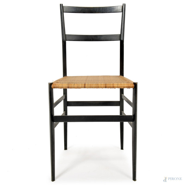 Lotto di sei sedie in stile Superleggere, cm 81x43x45, (segni di usura, rotture)