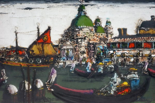 Gennaro Picinni, Venezia, olio su compensato, cm 25x35, entro cornice