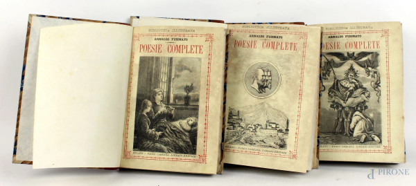 Arnaldo Fusinato, Poesie complete, tre volumi, Paolo Carrara Librario Editore, Milano, fine XIX secolo