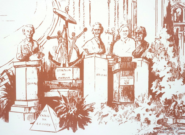 Castellammare di Stabia, serigrafia, es. 25/200, cm 32,5x46,5, firma in lastra "Scarselli", entro...