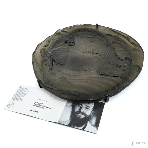 Ernst Fuchs x Rosenthal, Piatto dell'Anno Jahresteller in vetro, 1980, diametro cm 40