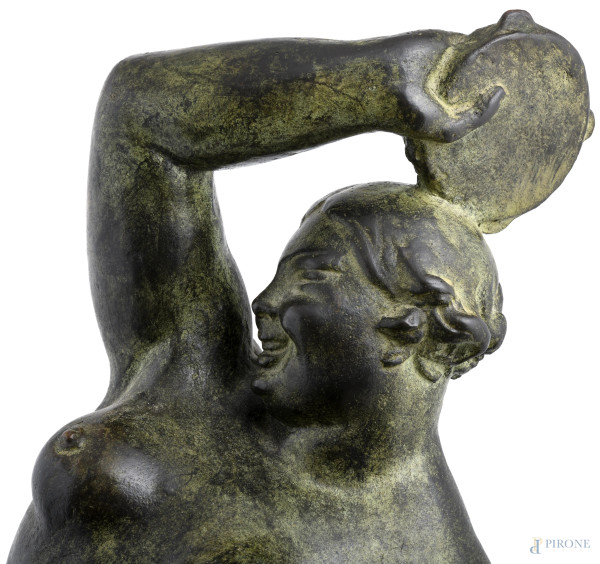 Alberto Bazzoni, Baccante, scultura in bronzo, altezza cm 61, firma e timbro della fonderia alla ...