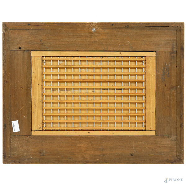 Pittore del XVII secolo, Susanna e i vecchioni, olio su tavola, cm 38x53, entro cornice, (difetti...