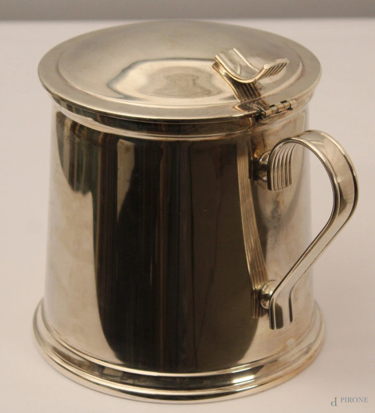 Secchiello portaghiaccio in metallo, anni 60, h. 20 cm