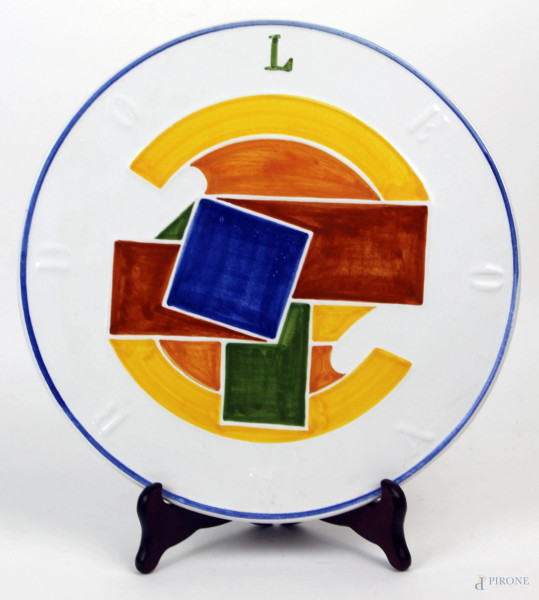 Gi&#242; Pomodoro - Leonardo, piatto in ceramica, multiplo 1591/1600, diam. cm 28