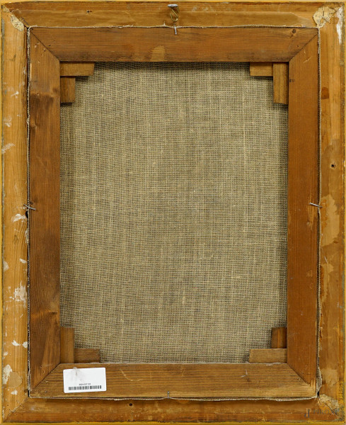 Cristo crocifisso, olio su tela, cm 50x39, entro cornice