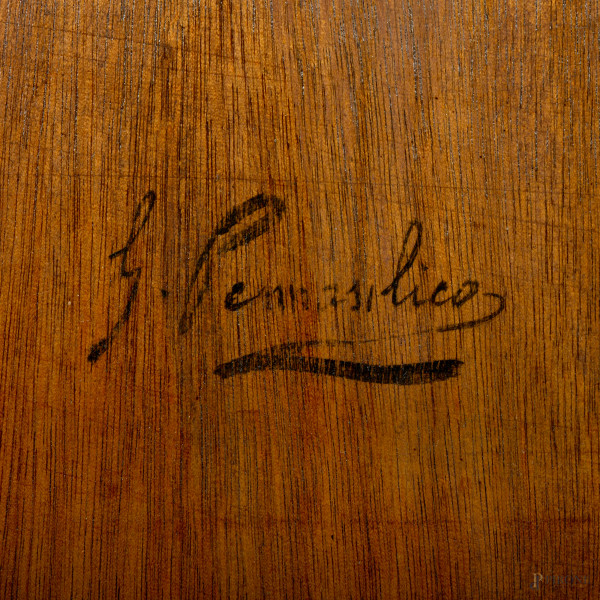 Ritratto di pescatore, XX secolo olio su compensato, cm 76x50 entro cornice, firmato in basso a s...