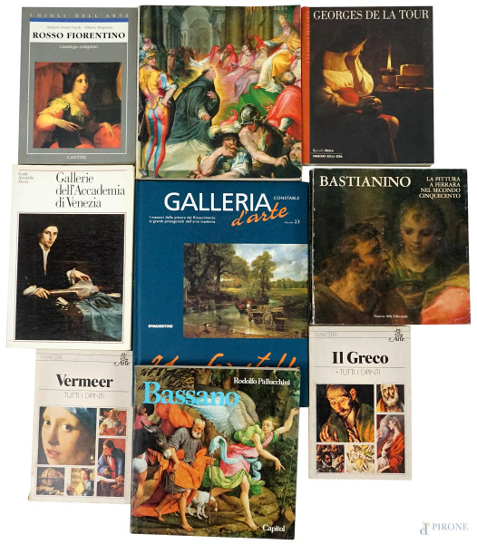 Lotto di nove libri sull'arte