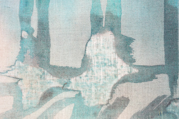 Franca Pisani (Grosseto, 1956), L'attimo fuggente, lino cotto, ossidi e lacca su tela, cm 50x35, ...