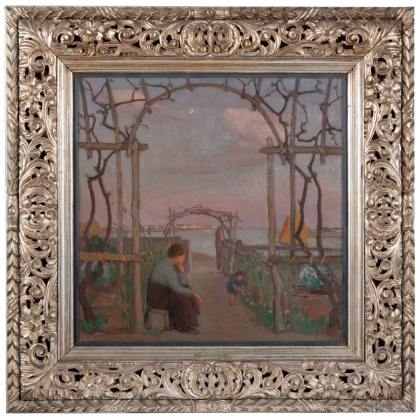 Umberto Moggioli (1886 – 1919), Sera di Primavera [studio per, 1914], olio su cartone pressato, c...