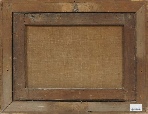 Scuola italiana del XVIII secolo, Allegoria del silenzio, cm 47,5x57,5, entro cornice