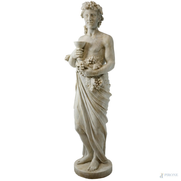 Allegoria dell'autunno, scultura in marmo bianco di Carrara, XX secolo, cm h 164.