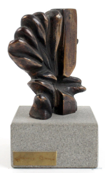 Astratto, multiplo in bronzo, esemplare 51/151, altezza cm. 8x7,5x2